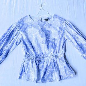 Blue Off the Shoulder Blouse - Ann Taylor - XS